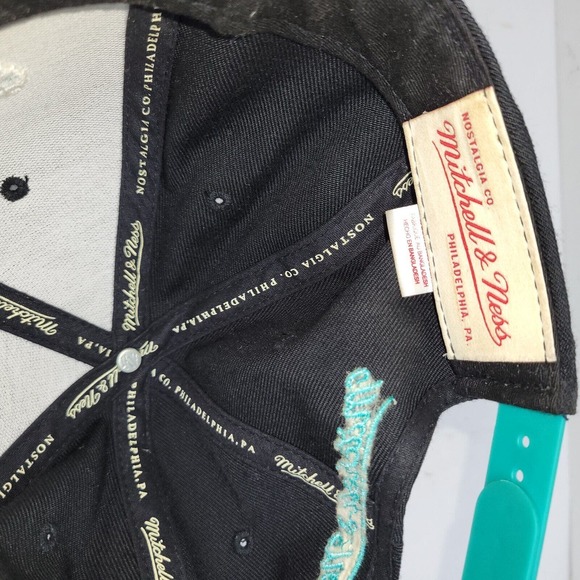 San Antonio Spurs Snapback Hat Black Blue Hardwood Classic Mitchell & Ness NBA - Picture 16 of 16